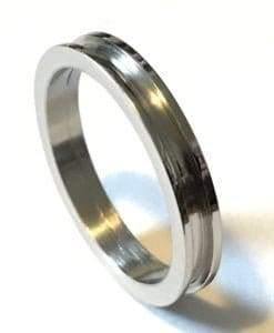 Titanium ring core with screw fit & flat edges, 4mm (2mm groove) - Ring Turning Ring making cores, blanks, inlays and tools