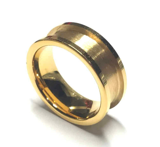 8mm IP Gold Plated Tungsten Carbide Ring Core - Ring Turning Ring making cores, blanks, inlays and tools