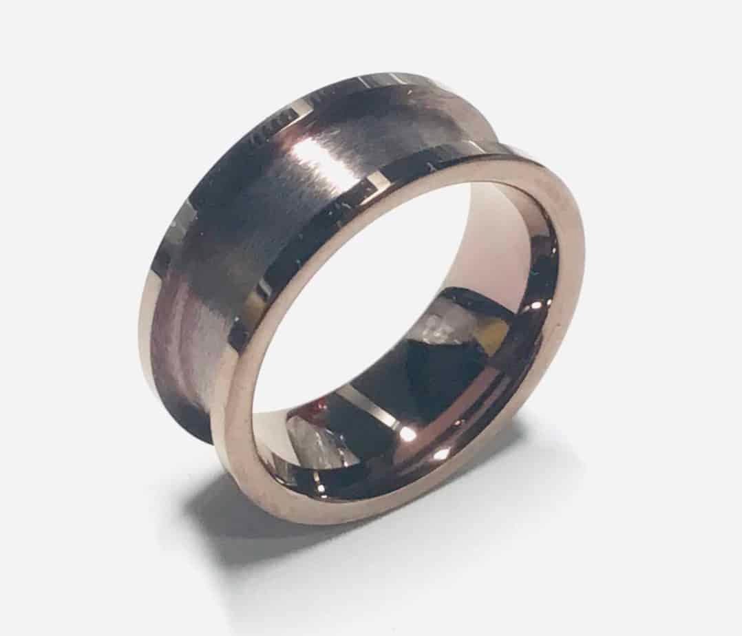 8mm IP Bronze Plated Tungsten Carbide Ring Core - Ring Turning Ring making cores, blanks, inlays and tools