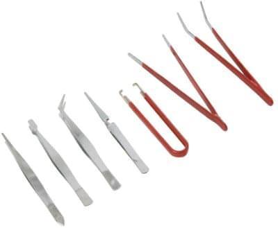 Assorted Tweezers 7-Piece Set - Ring Turning Ring making cores, blanks, inlays and tools