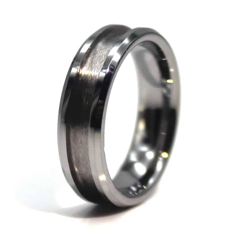 8mm Inlay Tungsten Carbide Ring Core (Bevelled Edge) - Ring Turning Ring making cores, blanks, inlays and tools