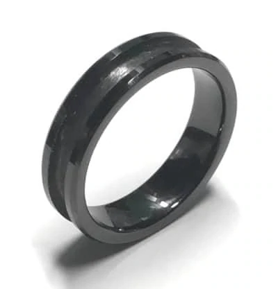 6mm Inlay Black Ceramic Ring Core - Ring Turning Ring making cores, blanks, inlays and tools
