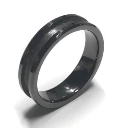8mm Black Ceramic Inlay Ring Core - Ring Turning Ring making cores, blanks, inlays and tools