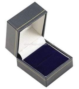 Blue Leatherette Ring Box - Ring Turning Ring making cores, blanks, inlays and tools