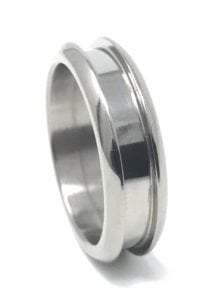 Titanium Bevelled ring core blank with screw, 6mm (3mm groove) - Ring Turning Ring making cores, blanks, inlays and tools