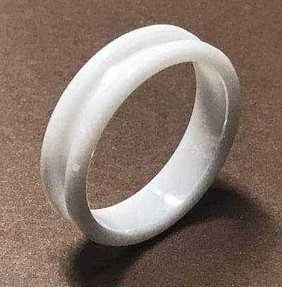 6mm Inlay White Ceramic Ring Core - Ring Turning Ring making cores, blanks, inlays and tools