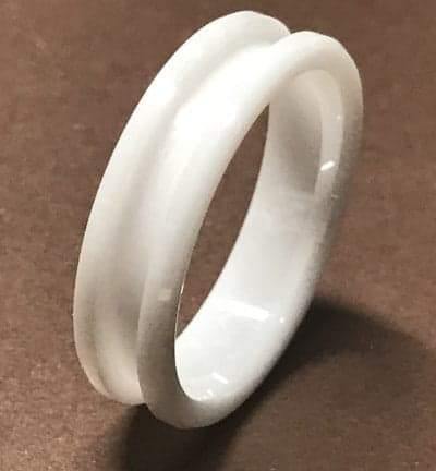 6mm Inlay White Ceramic Ring Core - Ring Turning Ring making cores, blanks, inlays and tools